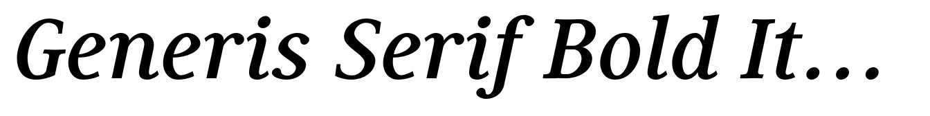 Generis Serif Bold Italic